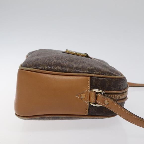 CELINE Macadam Canvas Shoulder Bag Pvc Leather Brown Gold - Picture 4 of 12